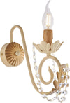 Applique-Shabby-Damasco-1-Luce-Ferro-Battuto-Avorio-E-Oro-Con-Cristalli