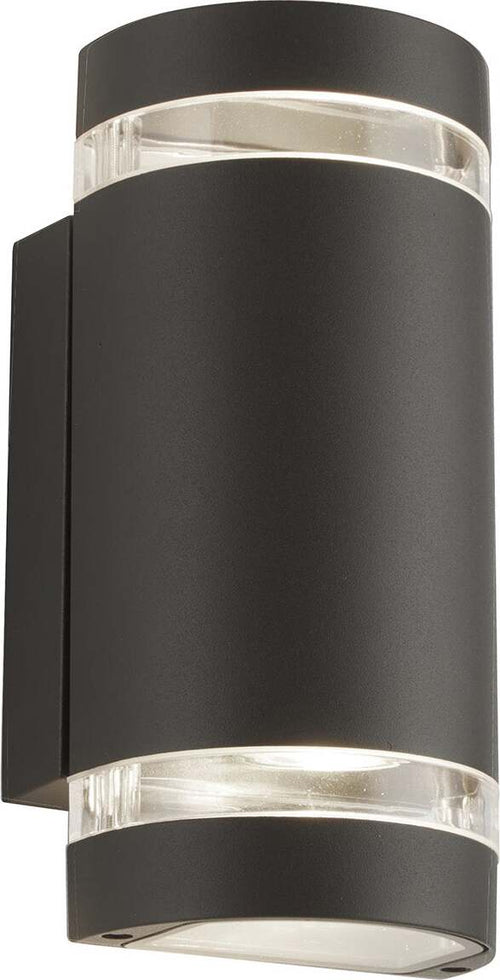 Applique-Sheffield-Alluminio-Grigio-Policarbonato-Trasparente-2-Luci-Gu10