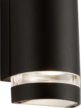 Applique-Sheffield-Alluminio-Nero-Policarbonato-Trasparente-2-Luci-Gu10