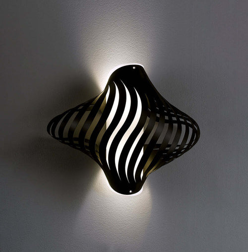 Applique-Shell-Helios-1-Luce-In-Polilux-Nero-Made-In-Italy