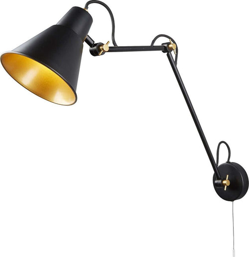Applique-Snodabile-Moderna-Swinf-Arm-Acciaio-Nero-Oro-1-Luce-E27