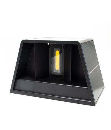 Applique Solare Led 4w Parete Up Down Sensore Crepuscolare Alette Regolabili Luce 4000k