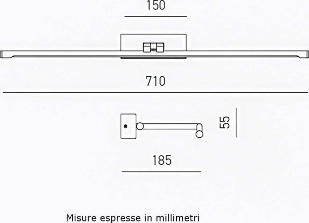 Applique-specchio-quadro-Gea-Luce-MAGIS-C-GAP461-C-LED-metallo-lampada-parete-moderna