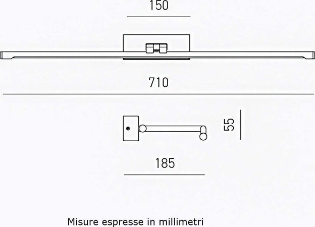 Applique-specchio-quadro-Gea-Luce-MAGIS-N-LED-metallo-lampada-parete-moderna