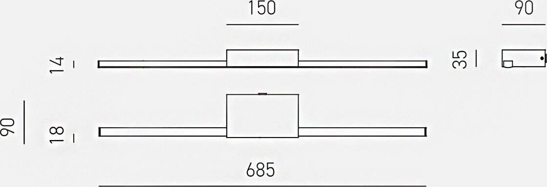 Applique-specchio-quadro-Gea-Luce-ONE-GAP493C-GAP492C-IP44-3000°K-1670Lm-lampada-parete-moderna