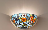 Applique-Tiffany-In-Vetro-Decorato-Multicolor-H.17-Cm