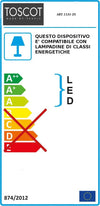 Applique-Toscot-ASIAGO-1131-25-LED-E27-lampada-parete-classica-rustica-artigianale-interno