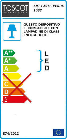 Applique-Toscot-CASTELVERDE-1082-GX53-LED-40CM-IP55-terracotta-lampada-parete-rustica-biemissione-esterno