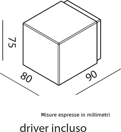 Applique-Toscot-SMITH-P121C-95°-LED-3.5W-IP65-3000°K-lampada-parete-cubo-monoemissione-rustica-grezza-esterni