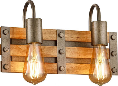 Applique-Trio-Lighting-KHAN-AP2-E27-LED-legno-lampada-parete-classica-rustica-vintage-multiluce-interno