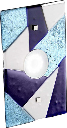 Applique-vetro-blu-Familamp-TRIGONO-330-AP-GX53-LED-lampada-parete-moderna-artigianale