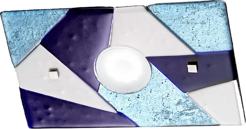 Applique-vetro-blu-Familamp-TRIGONO-330-AP-GX53-LED-lampada-parete-moderna-artigianale