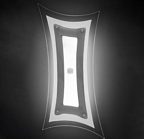 Applique-vetro-grigio-Familamp-BLOSSOM-353-AP-3650LM-LED-integrato-lampada-parete-moderna-artigianale-camerette