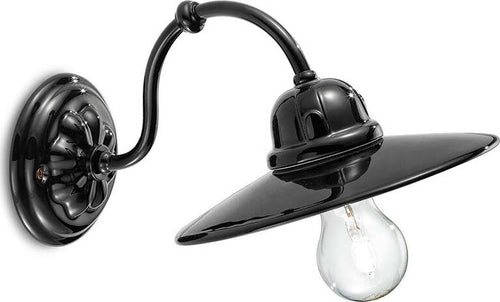 Applique-Vintage-B&W-Metallo-Smaltato-Nero-1-Luce-E27