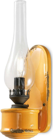Applique-Vintage-Candela-Ceramica-Gialla-1-Luce-E14