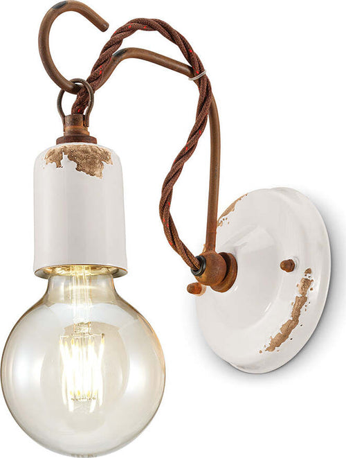 Applique-Vintage-Ceramica-Bianca-Con-Filamento-1-Luce-E27