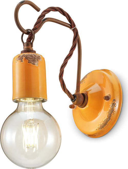 Applique-Vintage-Ceramica-Gialla-Con-Filamento-1-Luce-E27