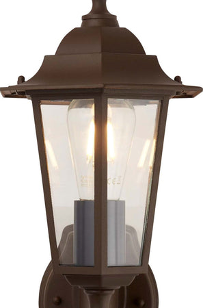 Applique-Vintage-Decò-Alex-Acciaio-Marrone-Vetro-Trasparente-1-Luce-E27