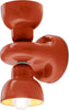 Applique-Vintage-Decò-Berimbau-Ceramica-Arancio-Pokè-2-Luci-E14