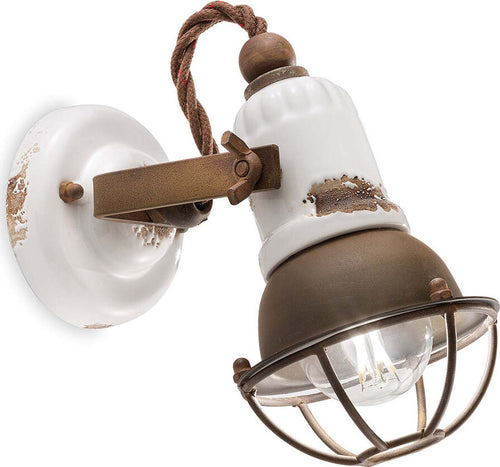 Applique-Vintage-Loft-Ferro-E-Ceramica-Con-Rete-Bianco-1-Luce-E14
