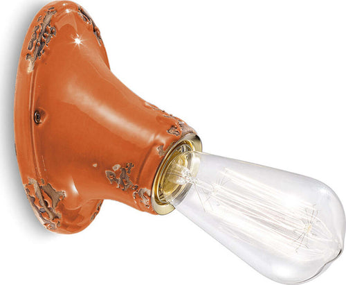 Applique-Vintage-Senza-Diffusore-Ceramica-Arancio-1-Luce-E27