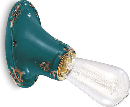 Applique-Vintage-Senza-Diffusore-Ceramica-Verde-1-Luce-E27