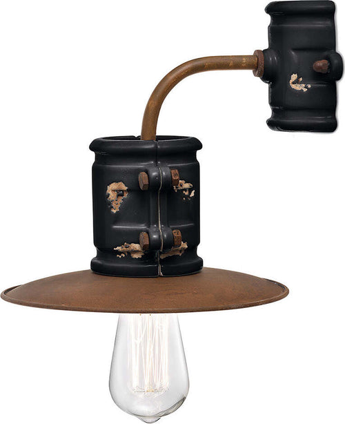Applique-Vintage-Urban-Ferro-E-Ceramica-Nero-1-Luce-E27-25Cm