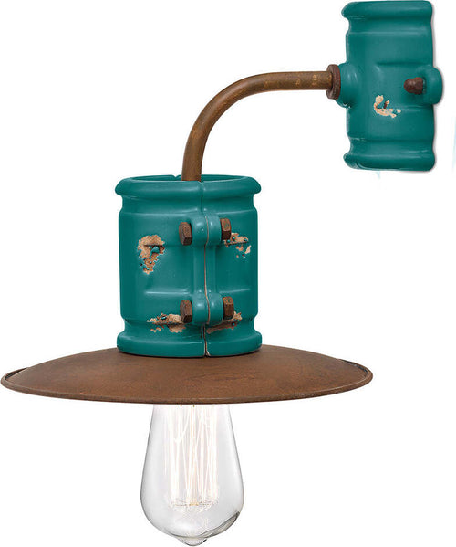 Applique-Vintage-Urban-Ferro-E-Ceramica-Verde-1-Luce-E27-25Cm