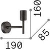 Appliques---Lampade-Da-Parete-Set-Metallo-Nero-1-Luce-E27