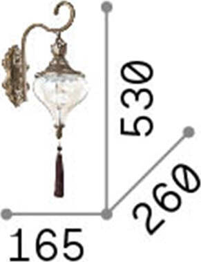 Appliques---Lampade-Da-Parete-Vintage-Harem-Metallo-Ottone-Brunito-1-Luce-E27