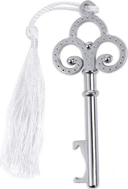 Apribottiglie Apri Bottiglia Chiave Nappa Bianca Segnaposto Posto Bomboniera Casa e cucina/Hobby creativi/Materiali per hobby creativi/Forniture per feste/Bomboniere Trade Shop italia - Napoli, Commerciovirtuoso.it