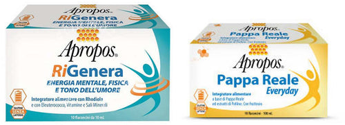 Apropos Rigenera Energia Mentale E Tono Dell'umore 10 Flaconcini+ Apropos Pappa Reale Everyday Energia Fisica 10 Flaconcini Desa Pharma Srl