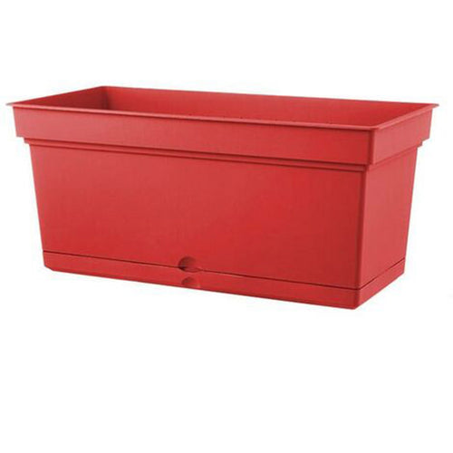 Vaso rettangolare ''Aqua Elements con sottovaso'' in plastica colorati da esterno e giardino per fiori e piante