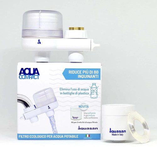 Aquacompact Nuovo Kit 2000 Litri Filtro Rubinetto Anticalcare con 2 Cartucce