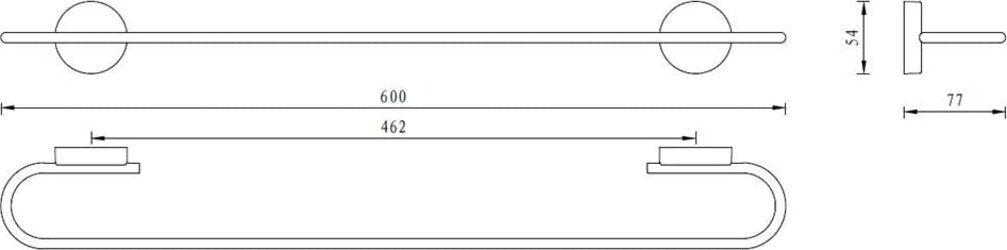 AQUASANIT---PORTASALVIETTE-60-CM-IN-ZAMA-SERIE-WIRE,-FISSAGGIO-AD-INCOLLO-O-A-VITE