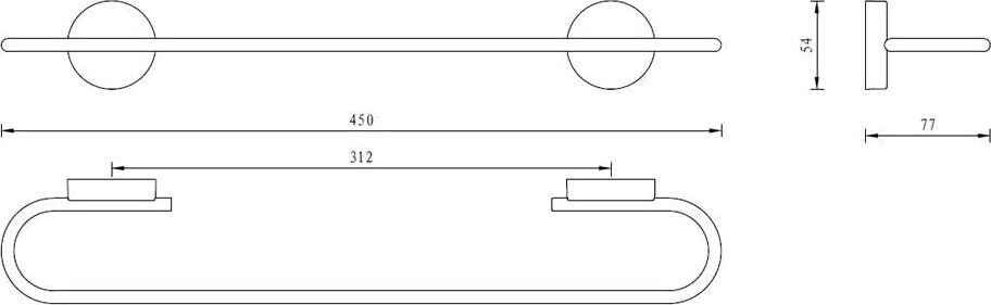 AQUASANIT--PORTASALVIETTE-45-CM-IN-ZAMA-SERIE-WIRE,-FISSAGGIO-AD-INCOLLO-O-A-VITE