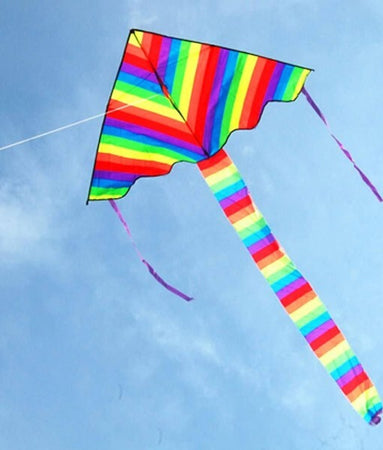 Aquilone-Arcobaleno-Coda-Lunga-Gioco-Esterno-Spiaggia-Super-Facile-Da-Pilotare