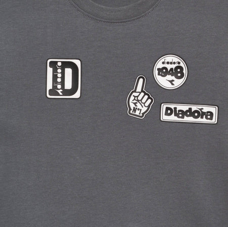 T-shirt Diadora Bambino Grigia con Logo - Collezione PE2026