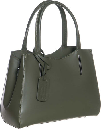 Aragona---Borsa-da-Donna-Verde-In-Vera-Pelle