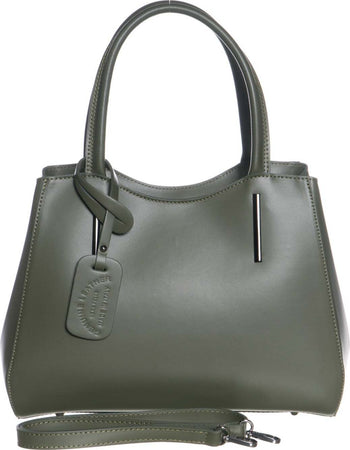 Aragona---Borsa-da-Donna-Verde-In-Vera-Pelle