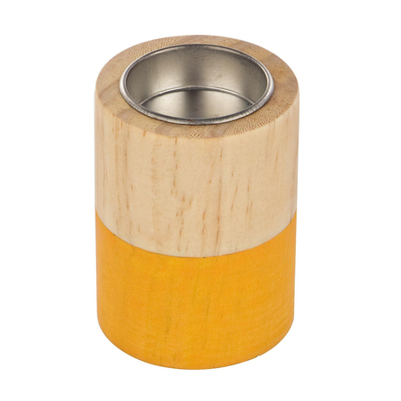 Porta candela block realizzato in legno in varie tonalità di colore