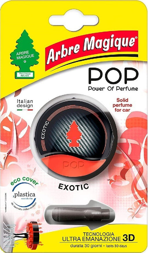 Profumatore Auto Arbre Magique POP Exotic - Fragranza Fresca E Fruttata - Durata 30 Giorni - Confezione Da 2