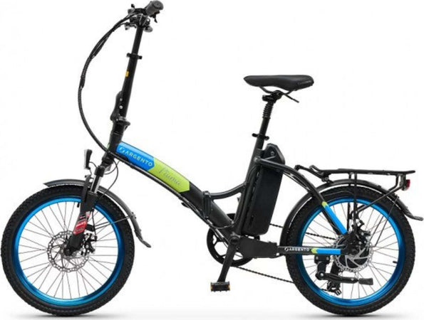 Argento-Bicicletta-elettrica-E-Bike-Motore-250-Watt---Piuma-Blu-Argento