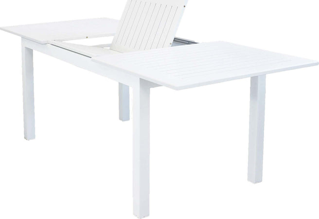 ARGENTUM---set-tavolo-da-giardino-allungabile-150/210x90-compreso-di-4-poltrone-in-alluminio-Bianco-Milani-Home