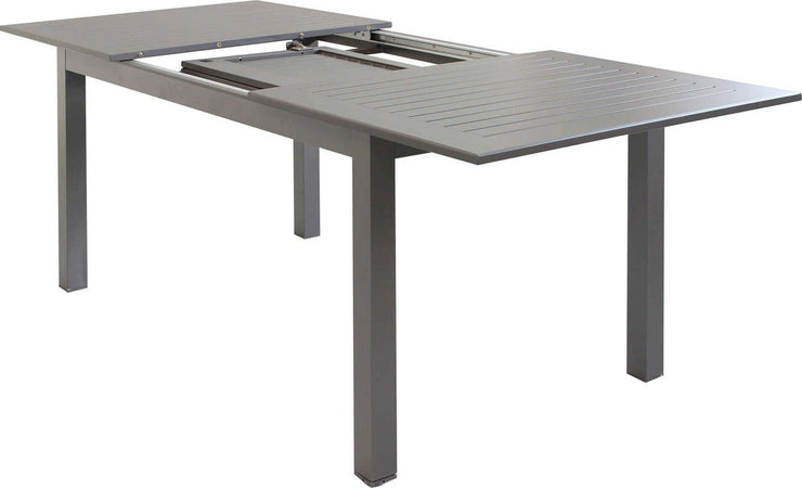 ARGENTUM---set-tavolo-da-giardino-allungabile-150/210x90-compreso-di-4-poltrone-in-alluminio-Taupe-Milani-Home