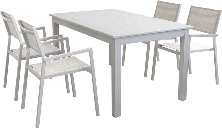 ARGENTUM---set-tavolo-da-giardino-allungabile-150/210x90-compreso-di-4-poltrone-in-alluminio-Tortora-Milani-Home