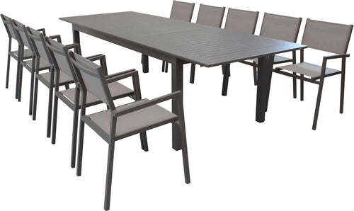 ARGENTUM---set-tavolo-da-giardino-allungabile-220/280x100-compreso-di-10-poltrone-in-alluminio-Taupe-Milani-Home