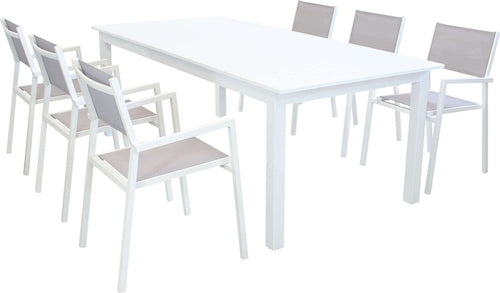 ARGENTUM---set-tavolo-da-giardino-allungabile-220/280x100-compreso-di-6-poltrone-in-alluminio-Bianco-Milani-Home