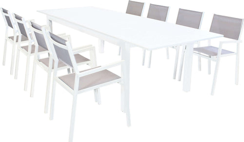 ARGENTUM---set-tavolo-da-giardino-allungabile-220/280x100-compreso-di-8-poltrone-in-alluminio-Bianco-Milani-Home