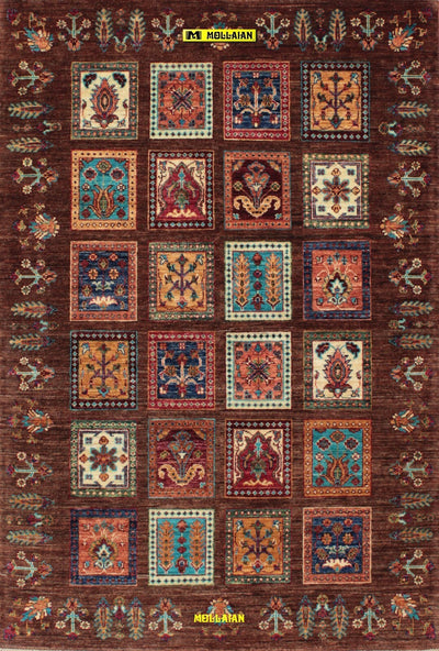 Ariana-Bakhtiari-Tappeto-Originale-Moderno-Extra-Fine-190x126-Marrone-Multicolore